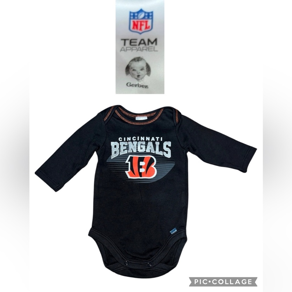 😊Gerber Black Cincinnati Bengals Infant Bodysuit